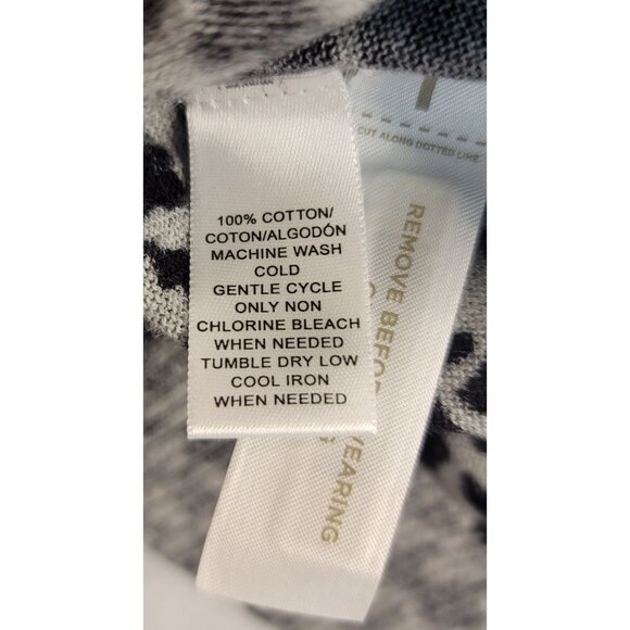 Ann Taylor Loft Womens Knit Sweater Black White Cotton XS Long Sleeves - Picture 7 of 7